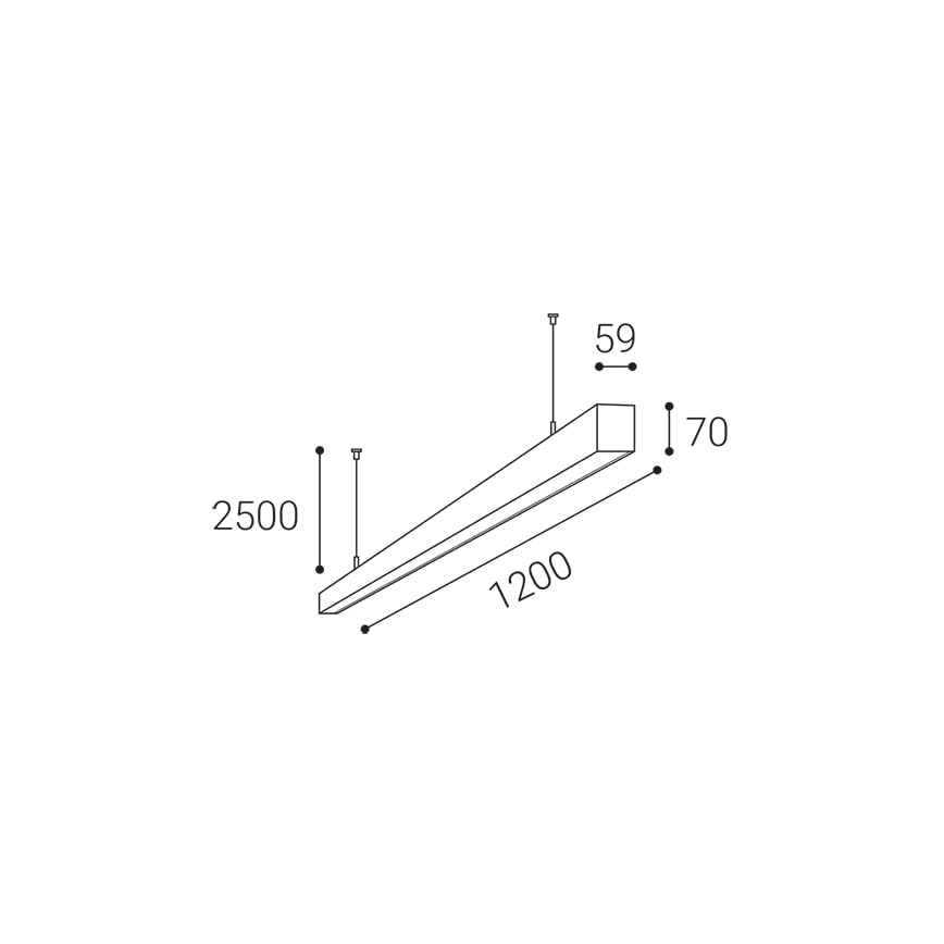 LED2 - LED-Hängeleuchte an Schnur NOLI LED/40W/230V 3000K/3500K/4000K schwarz