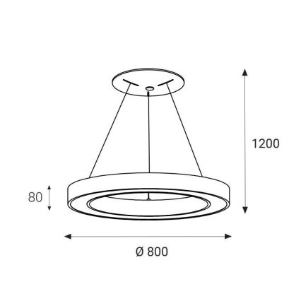 LED2 - LED-Hängeleuchte an Schnur SATURN LED/80W/230V 3000K d 80 cm weiß