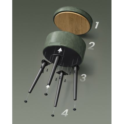 Lederhocker CORE grün