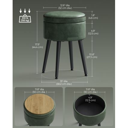 Lederhocker CORE grün