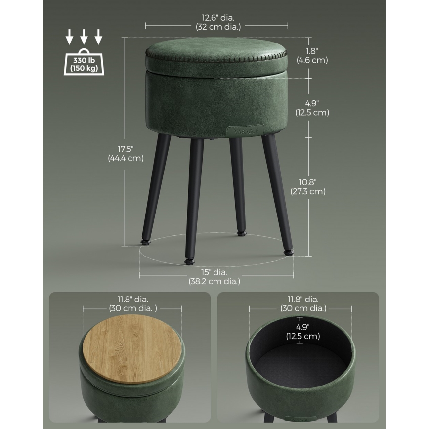 Lederhocker CORE grün