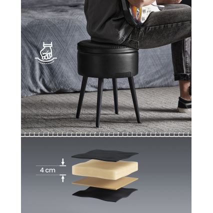 Lederhocker CORE, schwarz