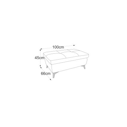 Lederhocker SALERNO II 66x100 cm Beige