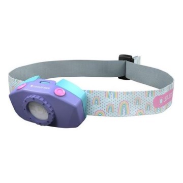 Ledlenser KIDLED2 RAINBOW - LED-dimmbare Kinder-Stirnlampe LED/1xAAA IPX4 40 lm 20h violett