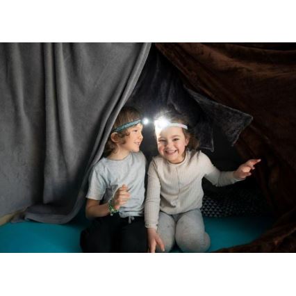 Ledlenser KIDLED4R DINO - dimmbare, wiederaufladbare LED-Kinderstirnlampe, 40 lm, 280 mAh, IPX4, 18 h, grün