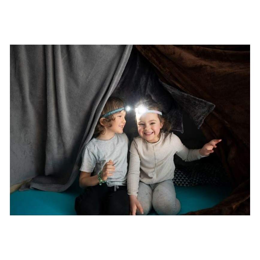 Ledlenser KIDLED4R DINO - dimmbare, wiederaufladbare LED-Kinderstirnlampe, 40 lm, 280 mAh, IPX4, 18 h, grün