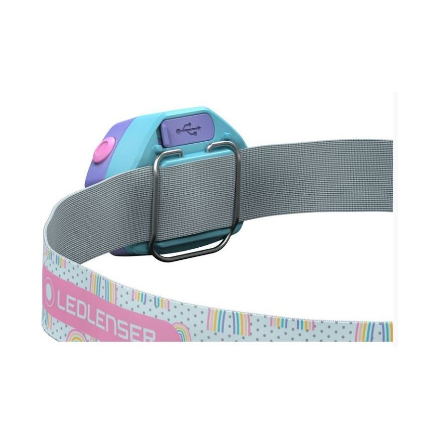 Ledlenser KIDLED4R RAINBOW - LED dimmbar, wiederaufladbar Kinder-Stirnlampe LED/280 mAh IPX4 40lm 18 h violett