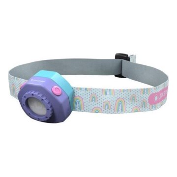 Ledlenser KIDLED4R RAINBOW - LED dimmbar, wiederaufladbar Kinder-Stirnlampe LED/280 mAh IPX4 40lm 18 h violett