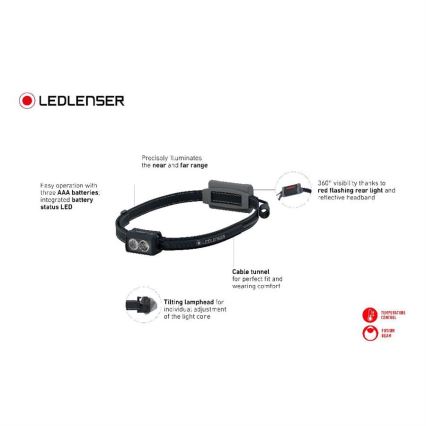 Ledlenser NEO3 - dimmbare LED-Stirnlampe LED/3xAAA IP54 400 lm 20 h schwarz