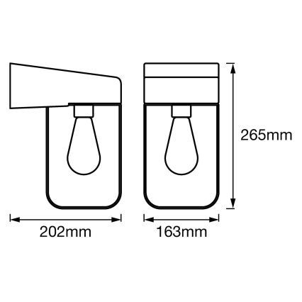 Ledvance - Außenwandleuchte BOLO 1xE27/60W/230V IP44