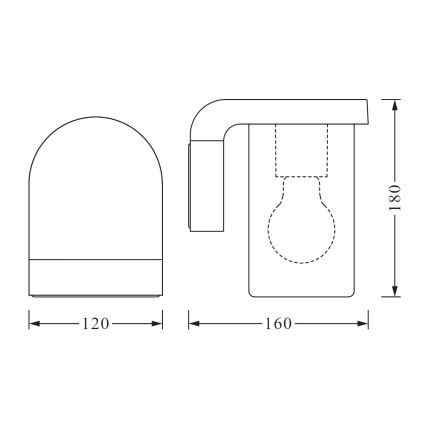 Ledvance - Außenwandleuchte CASCADE 1xE27/25W/230V IP44