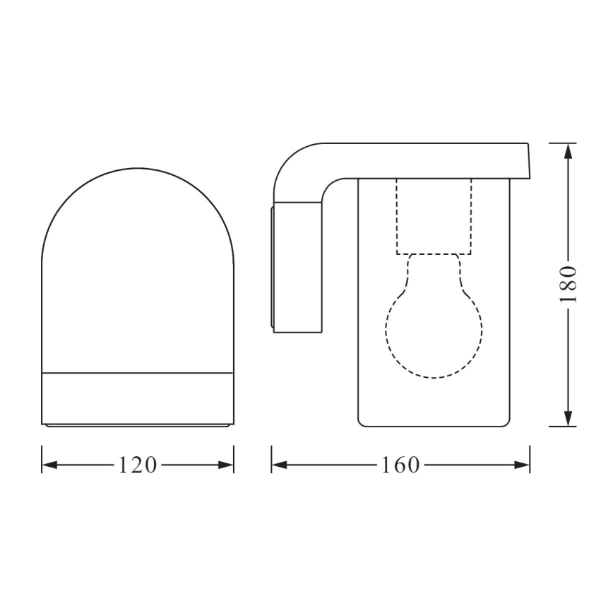 Ledvance - Außenwandleuchte CASCADE 1xE27/25W/230V IP44
