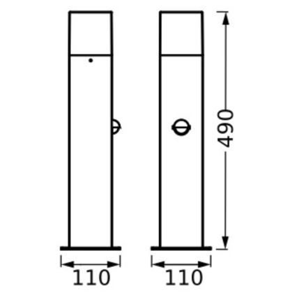 Ledvance - Auβenleuchte mit Sensor FIGO SQUARE 1xE27/20W/230V IP44