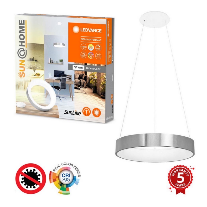 Ledvance – Dimmbare LED-Hängeleuchte an Schnur SUN@HOME CIRCULAR LED/18,5W/230V Wi-Fi