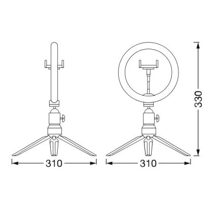 Ledvance - Dimmbare LED-Tischleuchte mit Gestell und Halterung für Vlogging LED/5,5W/USB 3000/4000/6500K