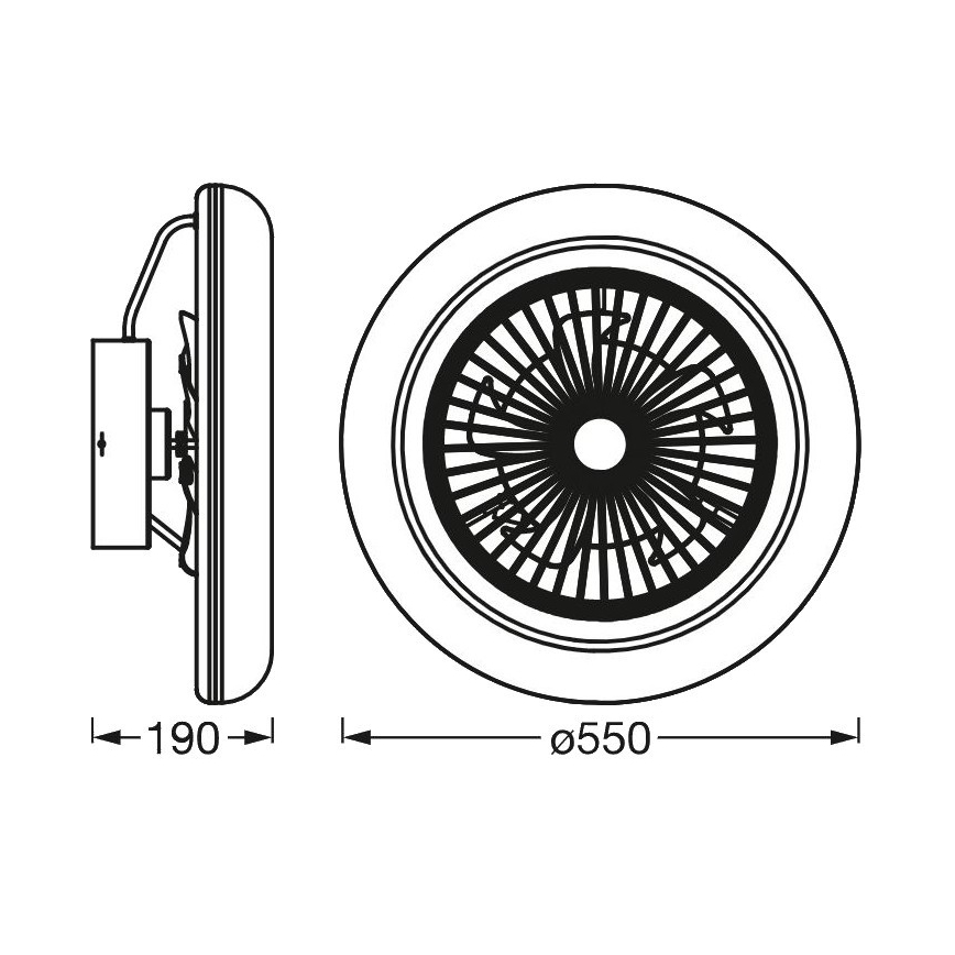 Ledvance - Dimmbare LED-Deckenleuchte mit Ventilator SMART+ LED/35W/230V Wi-Fi 3000-6500K + Fernbedienung
