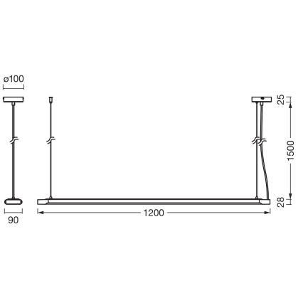 Ledvance - dimmbare LED-Pendelleuchte OFFICE LINE LED/40W/230V