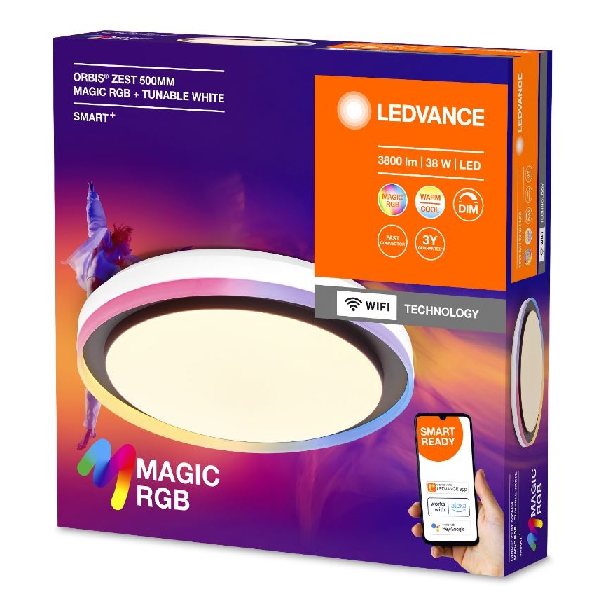 Ledvance - Dimmbare LED-RGBW-Deckenleuchte SMART+ MAGIC LED/38W/230V 2700-6500K Wi-Fi