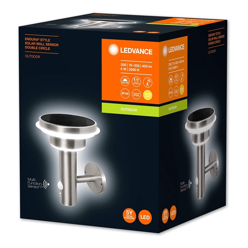 Ledvance - Dimmbare LED-Solarleuchte mit Sensor CIRCLE LED/6W/3,2V 2200 mAh IP44