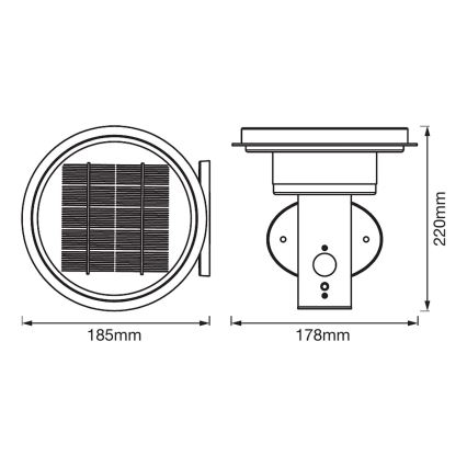 Ledvance - Dimmbare LED-Solarleuchte mit Sensor CIRCLE LED/6W/3,2V 2200 mAh IP44