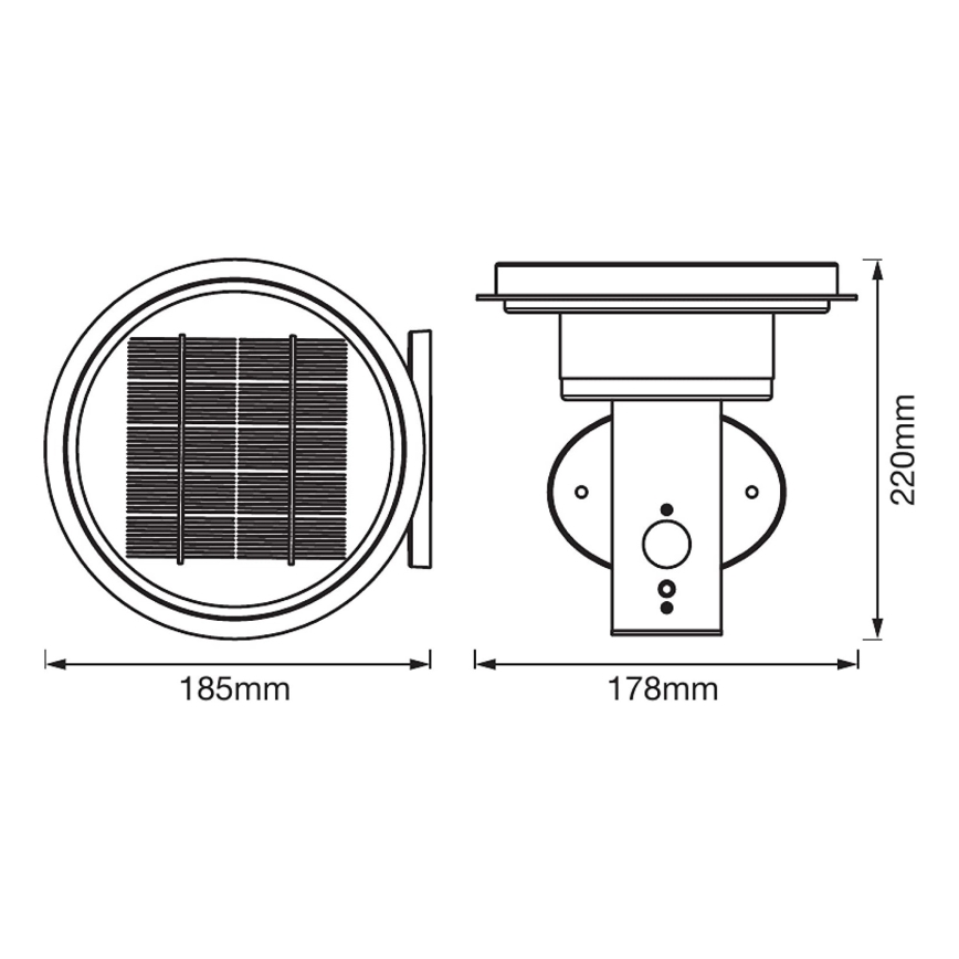 Ledvance - Dimmbare LED-Solarleuchte mit Sensor CIRCLE LED/6W/3,2V 2200 mAh IP44