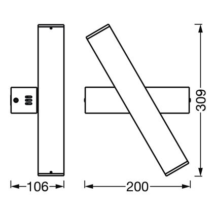 Ledvance - LED dimmbare Wandleuchte SMART+ CROSS 2xLED/6W/230V 3000-6500K Wi-Fi