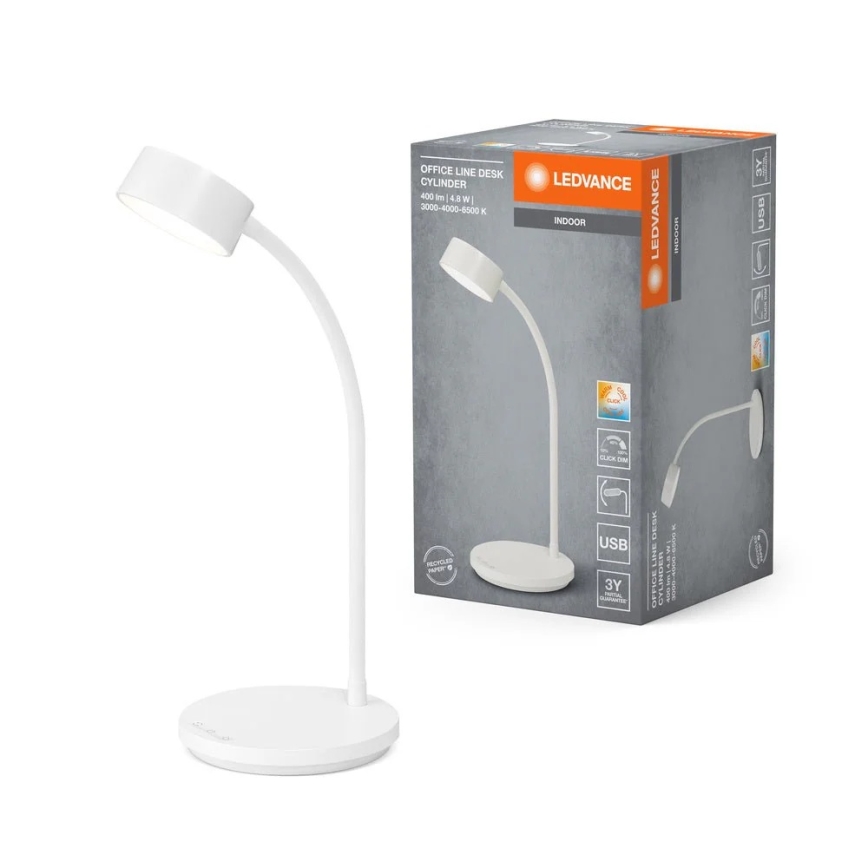 Ledvance - LED dimmbare Touch-Schreibtischlampe OFFICE LED/4,8W/5V 3000-6500K weiß