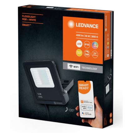 Ledvance - Dimmbarer LED-RGBW-Strahler für den Außenbereich SMART+ FLOODLIGHT LED/50W/230V IP65 Wi-Fi