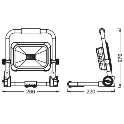 Ledvance - Dimmbarer, aufladbarer LED-Outdoor-Strahler WORKLIGHT BATTERY LED/20W/5V 2200 mAh IP54