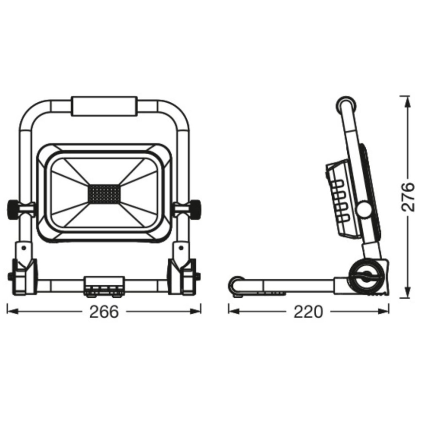 Ledvance - Dimmbarer, aufladbarer LED-Outdoor-Strahler WORKLIGHT BATTERY LED/20W/5V 2200 mAh IP54