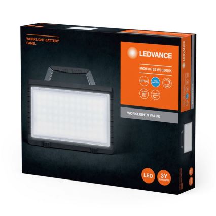 Ledvance - Dimmbarer aufladbarer LED-Außenstrahler WORKLIGHT BATTERY LED/26W/5V IP54