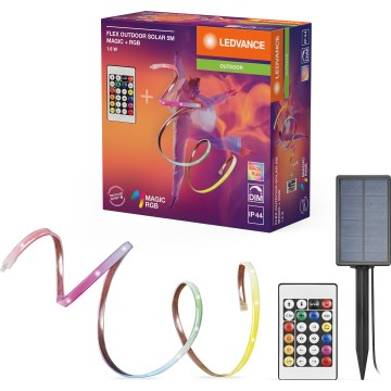 Ledvance - dimmbarer RGB-LED-Solarstreifen FLEX MAGIC 5m LED/1,6W/3,7V 2000 mAh IP44 + Fernbedienung