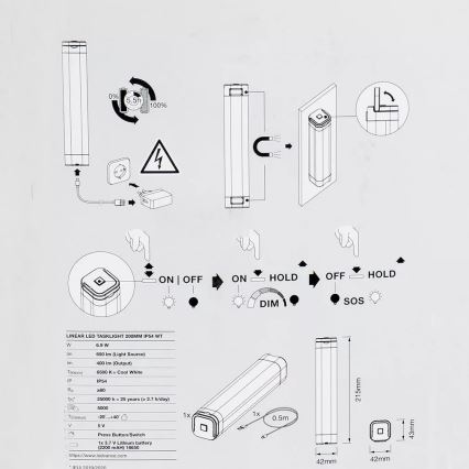 Ledvance – Dimmbares LED-Orientierungslicht LINEAR LED/6,9W/5V IP54