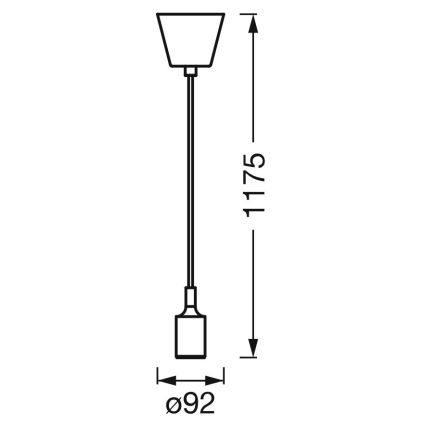 Ledvance - Hängeleuchte an Schnur PENDULUM BELL 1xE27/15W/230V schwarz