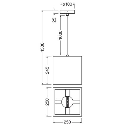 Ledvance - Hängeleuchte DECOR CARDBOARD 1xE27/15W/230V 25x25 cm