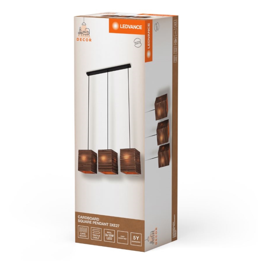 Ledvance - Hängeleuchte DECOR CARDBOARD 3xE27/15W/230V