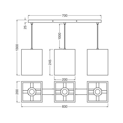 Ledvance - Hängeleuchte DECOR CARDBOARD 3xE27/15W/230V