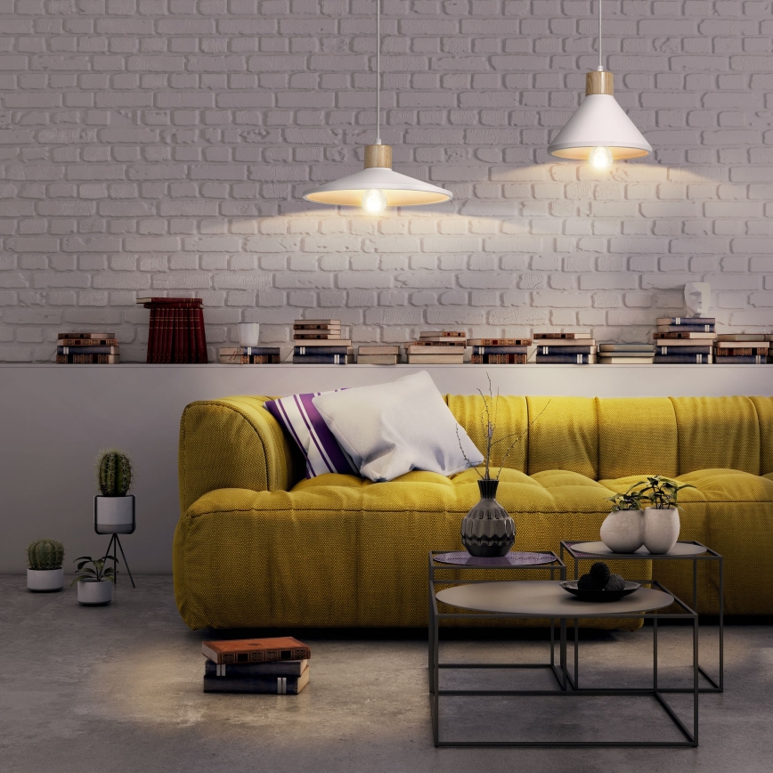 Ledvance - Hängeleuchte DECOR PLASTER 1xE27/25W/230V d 22 cm Gips weiß