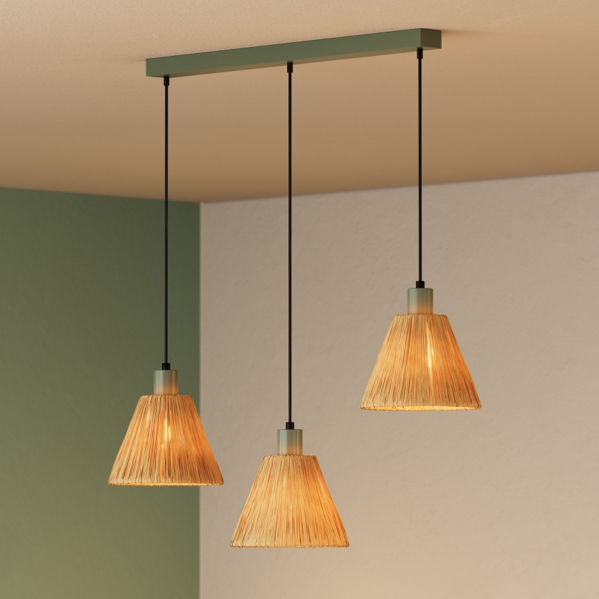Ledvance - Hängeleuchte DECOR RAFFIA 3xE27/15W/230V Raffiabast