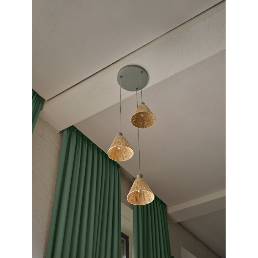 Ledvance - Hängeleuchte DECOR RAFFIA 3xE27/15W/230V Raffiabast