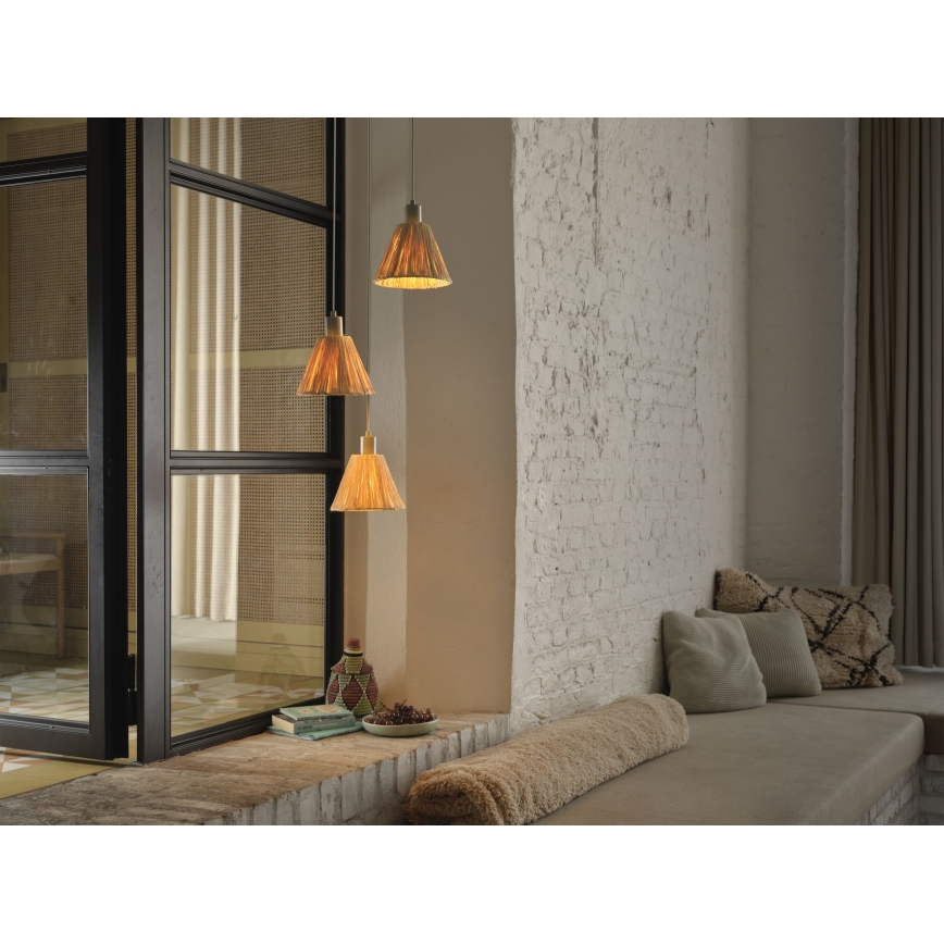 Ledvance - Hängeleuchte DECOR RAFFIA 3xE27/15W/230V Raffiabast