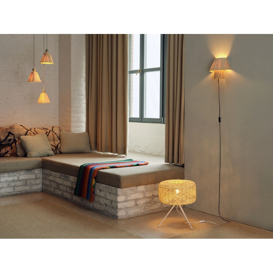 Ledvance - Hängeleuchte DECOR RAFFIA 3xE27/15W/230V Raffiabast