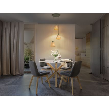 Ledvance - Hängeleuchte DECOR RAFFIA 3xE27/15W/230V Raffiabast