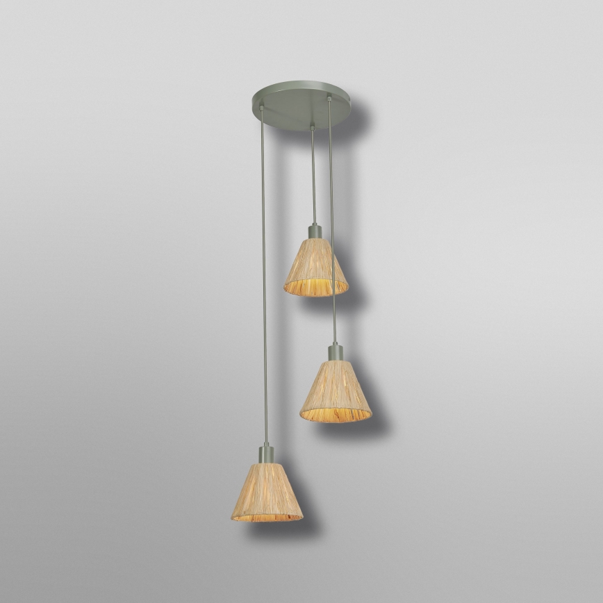 Ledvance - Hängeleuchte DECOR RAFFIA 3xE27/15W/230V Raffiabast