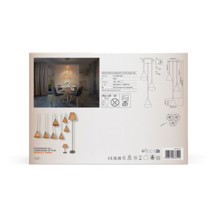 Ledvance - Hängeleuchte DECOR RAFFIA 3xE27/15W/230V Raffiabast