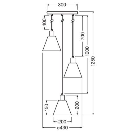 Ledvance - Hängeleuchte DECOR RAFFIA 3xE27/15W/230V Raffiabast