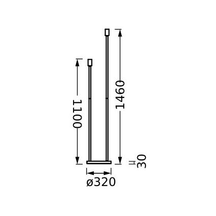 Ledvance - Lampenfuß DECOR STICK 2xE27/40W/230V anthrazit