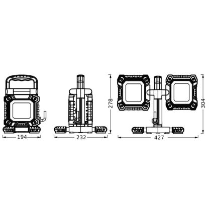 Ledvance - LED-Arbeitsleuchte WORKLIGHT FLEX 2xLED/30W/230V IP65