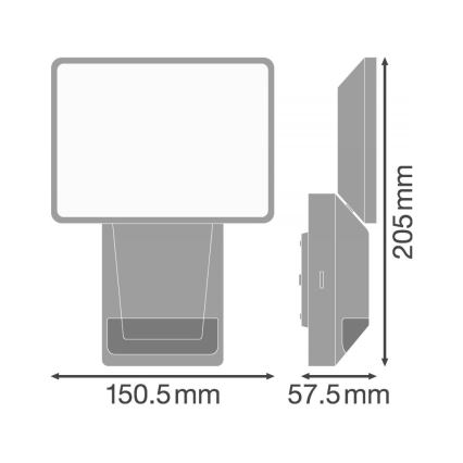 Ledvance - LED-Außenwandfluter mit Sensor FLOOD LED/15W/230V IP55