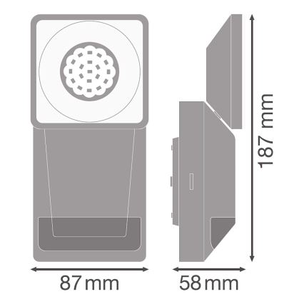 Ledvance -LED Außenwandleuchte mit Sensor SPOT LED/8W/230V IP55 schwarz